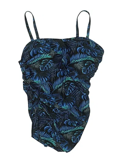 Assorted Brands Swimsuit Top Blue Tropical Pattern Swimwear
