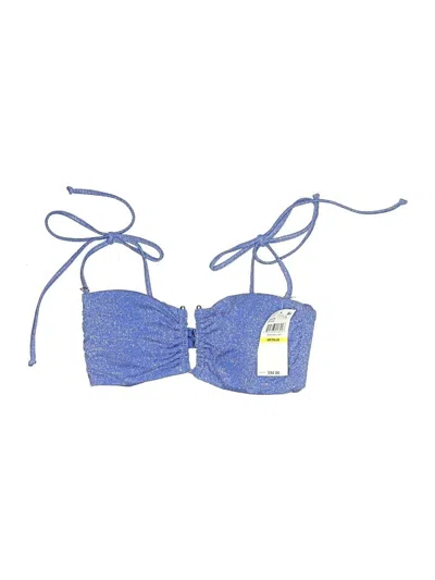 Pre-owned Assorted Brands Swimsuit Top Blue Tweed Pattern Swimwear