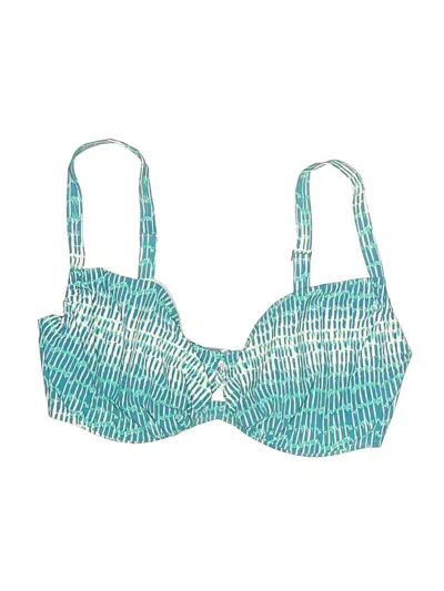 Pre-owned Assorted Brands Swimsuit Top Blue Tweed Pattern Swimwear