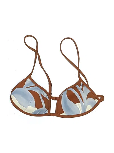 Pre-owned Assorted Brands Swimsuit Top Brown Graphic Pattern Swimwear
