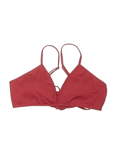Pre-owned Assorted Brands Swimsuit Top Burgundy Solid Pattern Swimwear