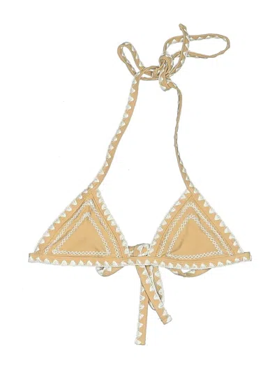 Pre-owned Assorted Brands Swimsuit Top Gold Swimwear