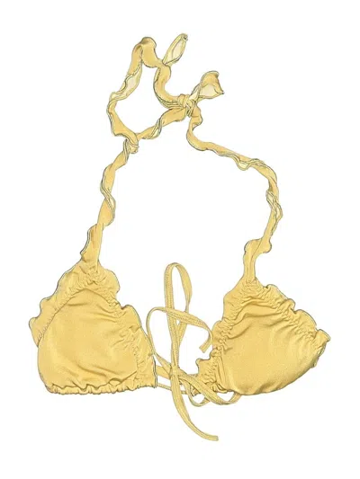 Pre-owned Assorted Brands Swimsuit Top Gold Swimwear