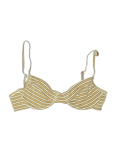 Pre-owned Assorted Brands Swimsuit Top Gold Swimwear
