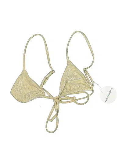 Assorted Brands Swimsuit Top Gold Tweed Pattern Swimwear