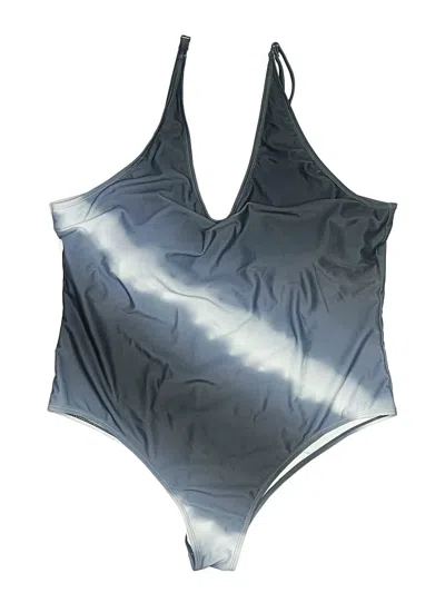 Pre-owned Assorted Brands Swimsuit Top Gray Metallic Pattern Swimwear