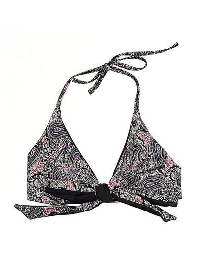 Pre-owned Assorted Brands Swimsuit Top Gray Paisley Pattern Swimwear