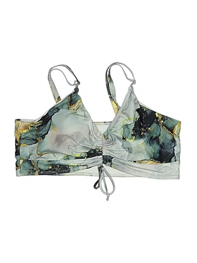 Pre-owned Assorted Brands Swimsuit Top Gray Swimwear