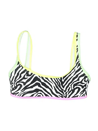 Pre-owned Assorted Brands Swimsuit Top Green Animal Print Pattern Swimwear