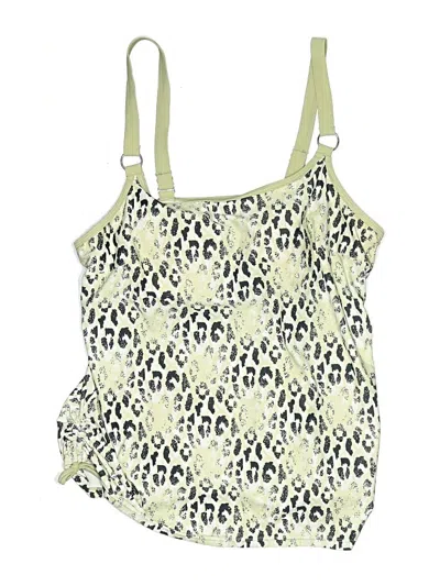 Pre-owned Assorted Brands Swimsuit Top Green Animal Print Pattern Swimwear