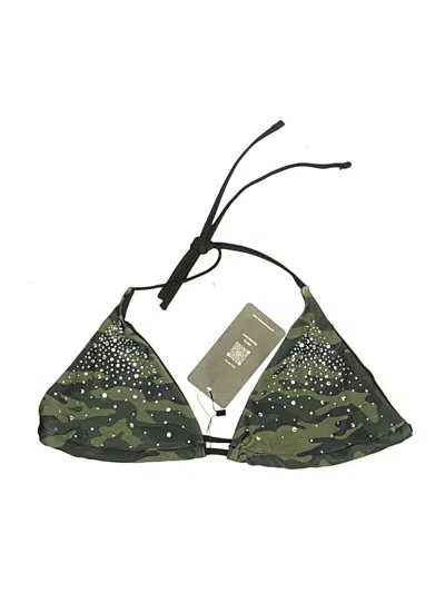 Assorted Brands Swimsuit Top Green Camo Pattern Swimwear