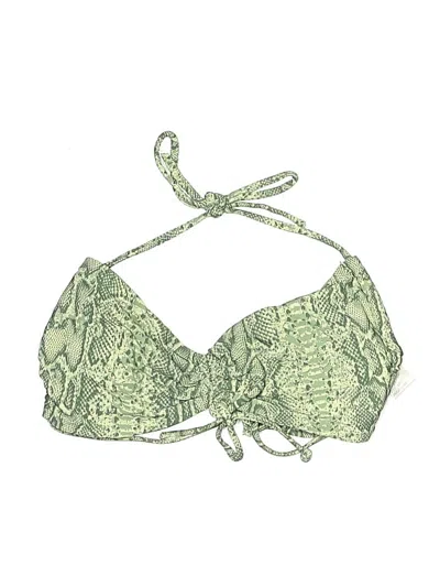 Pre-owned Assorted Brands Swimsuit Top Green Paisley Pattern Swimwear