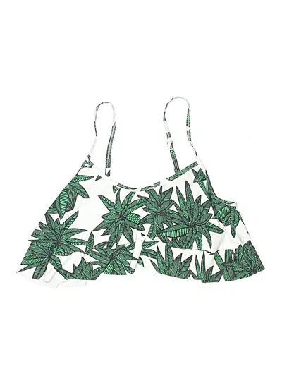 Assorted Brands Swimsuit Top Green Tropical Pattern Swimwear
