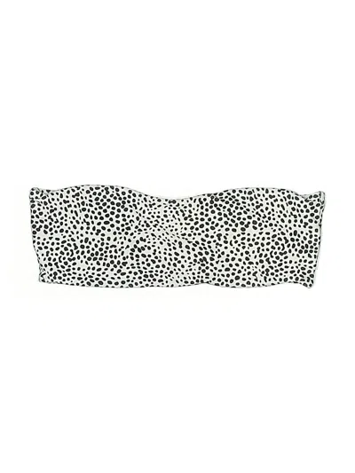 Pre-owned Assorted Brands Swimsuit Top Ivory Animal Print Pattern Swimwear