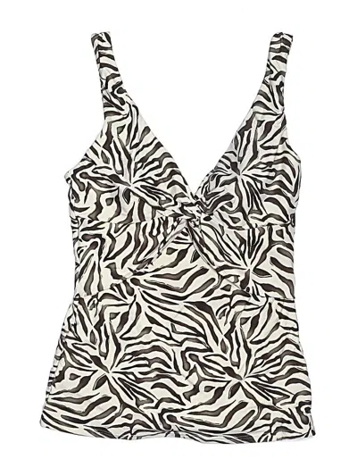 Pre-owned Assorted Brands Swimsuit Top Ivory Animal Print Pattern Swimwear