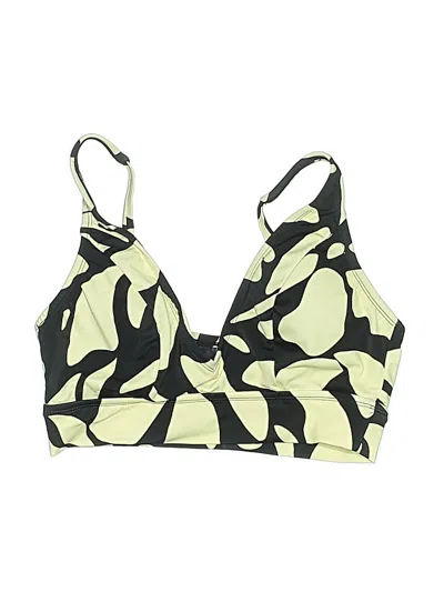 Pre-owned Assorted Brands Swimsuit Top Ivory Camo Pattern Swimwear In White