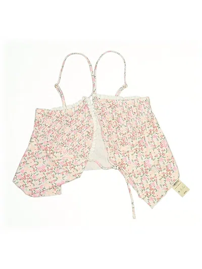 Assorted Brands Swimsuit Top Ivory Floral Pattern Swimwear