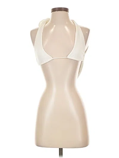 Pre-owned Assorted Brands Swimsuit Top Ivory Halter Neckline Swimwear