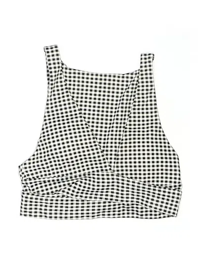 Pre-owned Assorted Brands Swimsuit Top Ivory Houndstooth Pattern Swimwear
