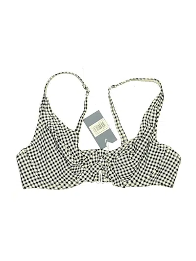 Assorted Brands Swimsuit Top Ivory Houndstooth Pattern Swimwear In Multi