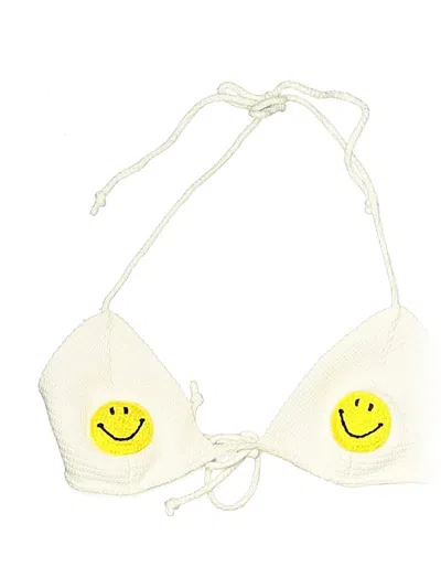 Pre-owned Assorted Brands Swimsuit Top Ivory Swimwear In White