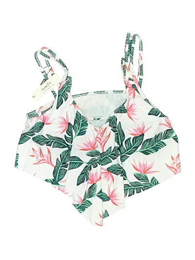 Assorted Brands Swimsuit Top Ivory Tropical Pattern Swimwear