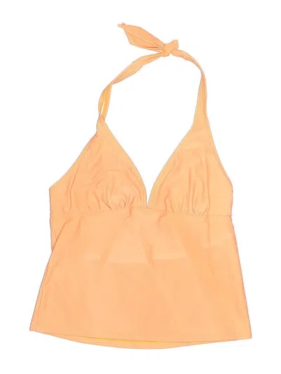 Pre-owned Assorted Brands Swimsuit Top Orange Solid Pattern Swimwear