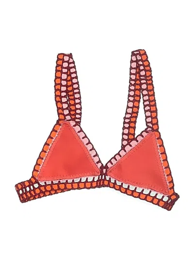 Pre-owned Assorted Brands Swimsuit Top Orange Swimwear