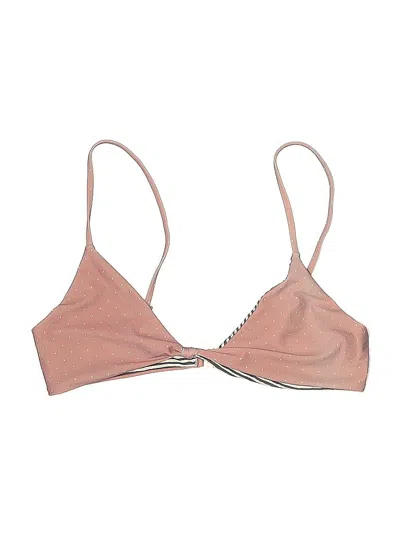 Pre-owned Assorted Brands Swimsuit Top Pink Chevron/herringbone Pattern Swimwear