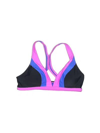 Pre-owned Assorted Brands Swimsuit Top Pink Color Block Pattern Swimwear