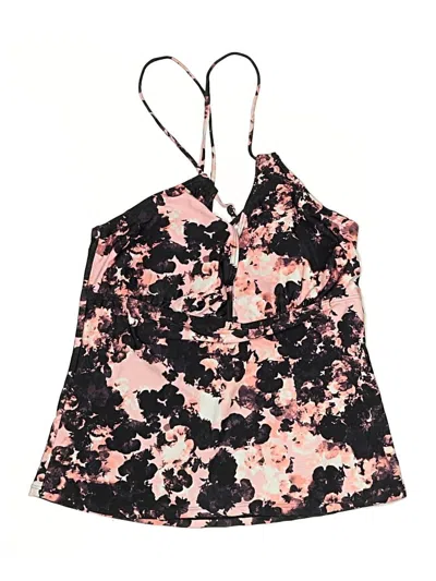 Pre-owned Assorted Brands Swimsuit Top Pink Floral Pattern Swimwear