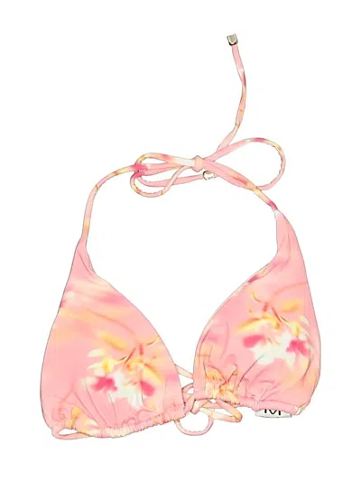 Pre-owned Assorted Brands Swimsuit Top Pink Floral Pattern Swimwear