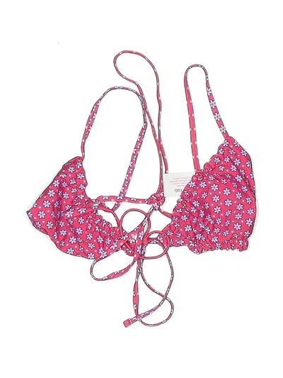 Assorted Brands Swimsuit Top Pink Hearts Pattern Swimwear