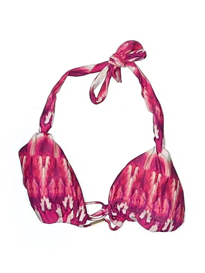 Pre-owned Assorted Brands Swimsuit Top Pink Hearts Pattern Swimwear