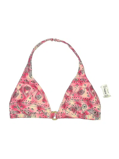 Pre-owned Assorted Brands Swimsuit Top Pink Paisley Pattern Swimwear