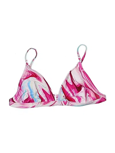 Pre-owned Assorted Brands Swimsuit Top Pink Print Pattern Swimwear