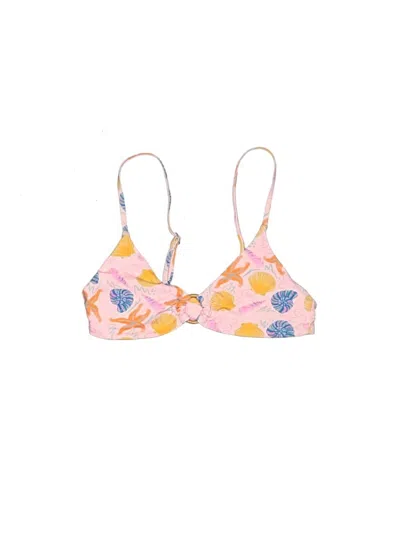 Pre-owned Assorted Brands Swimsuit Top Pink Print Pattern Swimwear