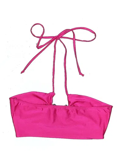 Pre-owned Assorted Brands Swimsuit Top Pink Solid Pattern Swimwear