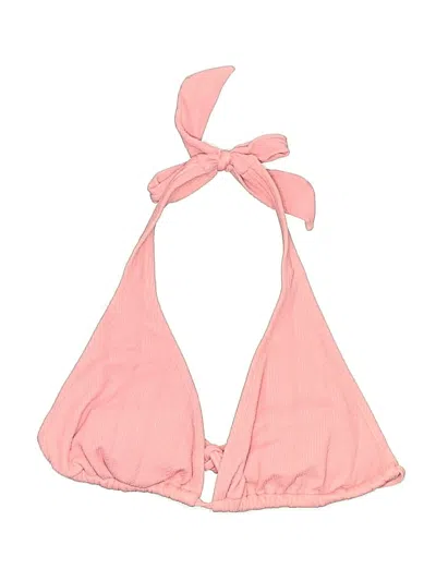 Pre-owned Assorted Brands Swimsuit Top Pink Solid Pattern Swimwear