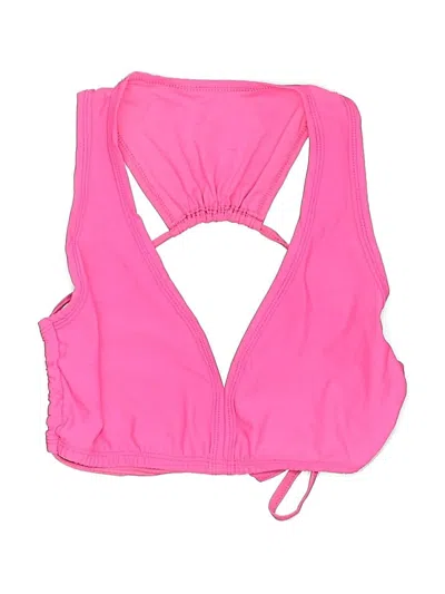 Pre-owned Assorted Brands Swimsuit Top Pink Solid Pattern Swimwear