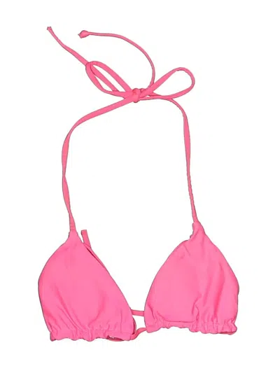 Pre-owned Assorted Brands Swimsuit Top Pink Solid Pattern Swimwear