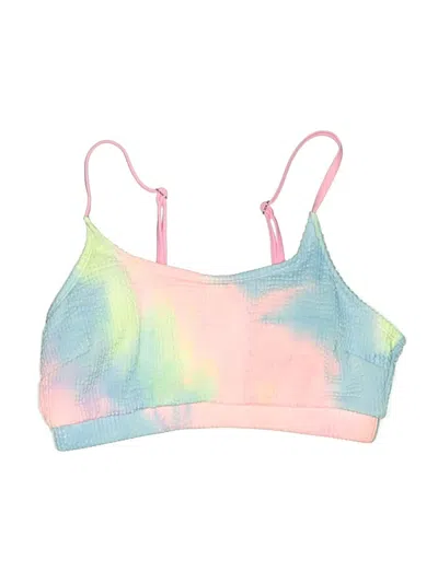 Pre-owned Assorted Brands Swimsuit Top Pink Tie-dye Pattern Swimwear