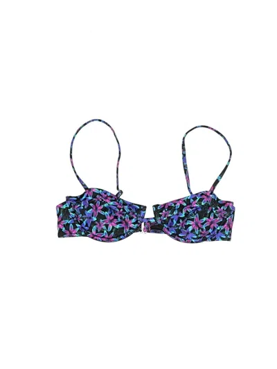 Pre-owned Assorted Brands Swimsuit Top Purple Animal Print Pattern Swimwear