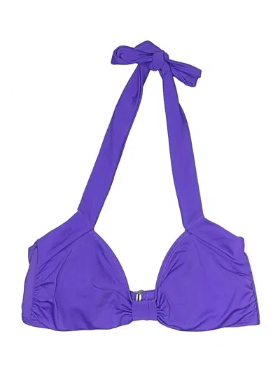 Pre-owned Assorted Brands Swimsuit Top Purple Solid Pattern Swimwear