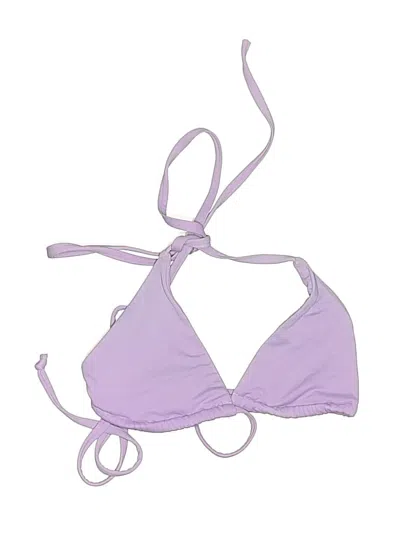 Pre-owned Assorted Brands Swimsuit Top Purple Solid Pattern Swimwear
