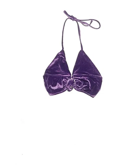 Pre-owned Assorted Brands Swimsuit Top Purple Swimwear