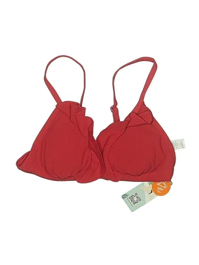 Assorted Brands Swimsuit Top Red Hearts Pattern Swimwear