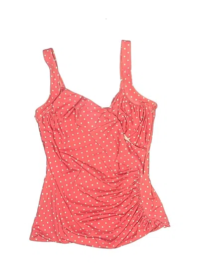 Pre-owned Assorted Brands Swimsuit Top Red Polka Dots Pattern Swimwear