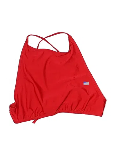 Assorted Brands Swimsuit Top Red Solid Pattern Swimwear