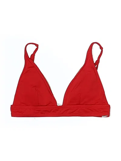 Pre-owned Assorted Brands Swimsuit Top Red Solid Pattern Swimwear